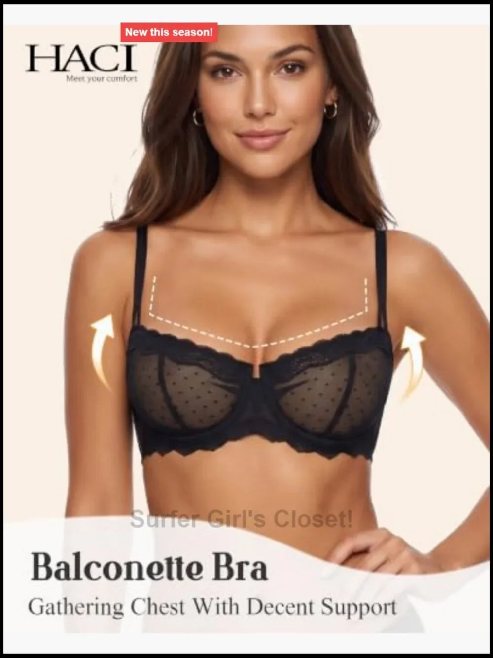 Lace Mesh Balconette Bra Underwire Push Up Sheer Demi Bra